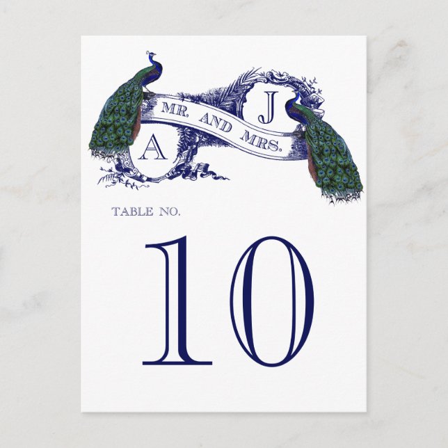 Cartão de Número de Tabela de Casamento Pêssego de (Frente)