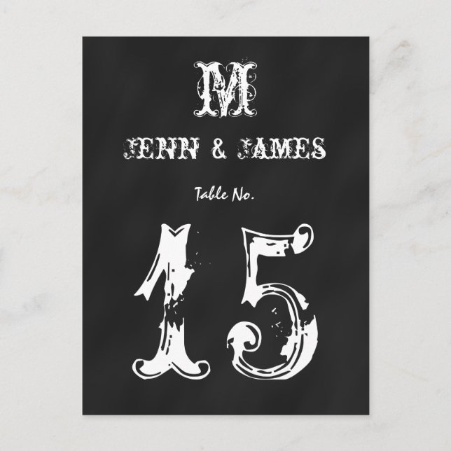 Cartão de Número de Tabela de Casamento Russo de C (Frente)