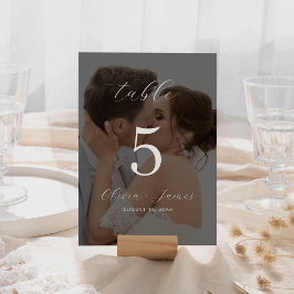 Cartão de Número de Tabela de Fotografias Moderna