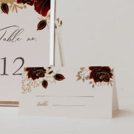 Cartão de Número de Tabela de Rosas Dourados Burgu