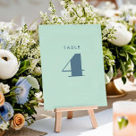 Cartão de Número de Tabela de Tipografia Azul Bril<br><div class="desc">Esta vibrante e divertida carta de números da mesa de casamento apresenta uma explosão de cor! Chic e fontes divertidas, aliadas a um fundo azul alegre, fazem disto uma alegria a acrescentar ao seu dia de casamento. O design duplica no lado oposto. Par com a coleção de convites para casamento...</div>