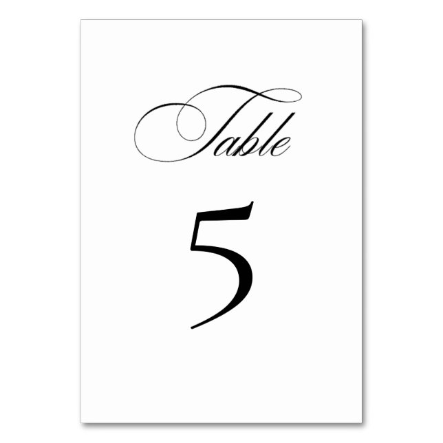 Cartão de Número de Tabela Elegante Formal (Frente)