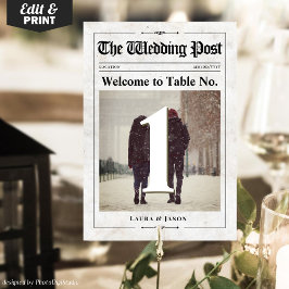 Cartão de Número de Tabela Fotográfica do Jornal d