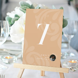 Cartão de Número de Tabela Fotográfica Sun Pastel