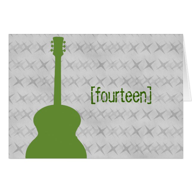 Cartão de Número de Tabela Grunge de Violão Verde (Frente Horizontal)
