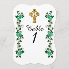 Cartão de número de tabela Irish Celtic Cross