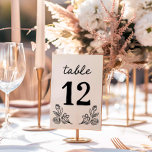 Cartão de Número de Tabela Simples De Casamento Fí<br><div class="desc">Guie seus convidados para seus assentos com nossa Simples Carta de Números de Mesa de Casamento Simples. Com um design floral encantador, este cartão adiciona um toque divertido, mas elegante, ao seu decoro de casamento. Com o design floral de "deitado para trás" e a opção de mudar as cores para...</div>