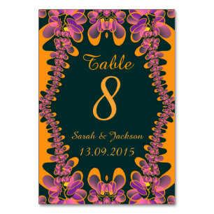 Cartão de Número de Tabela Tropical de Casamento R