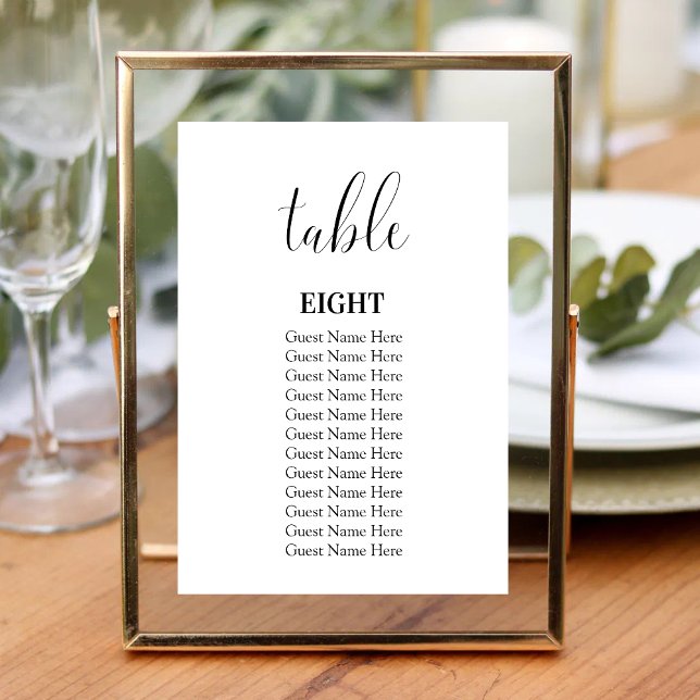 Cartão de Números de Mesa de Casamento Moderno Min (Minimalist modern wedding table numbers add clean style and easy guest navigation.)