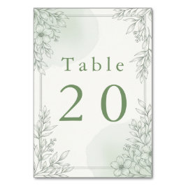 Cartão de Números de Mesa de Recepção com Arte de