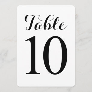 Cartão de Números de Mesa Modern Script Mesa 10