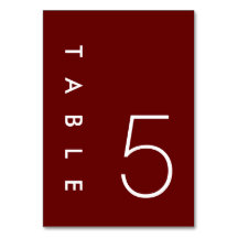 Cartão de Números de Tabela de Casamento Minimalis