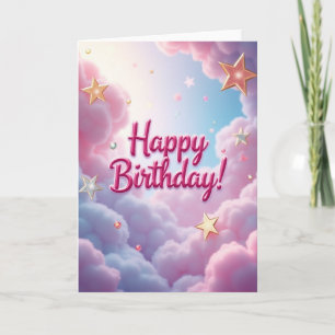 Cartão de Nuvens de Aniversário