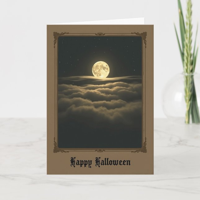 Cartão de Nuvens Feliz Halloween (Frente)