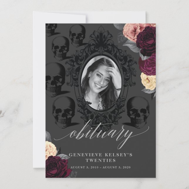 Cartão de Obituário para Minha Juventude (Frente)