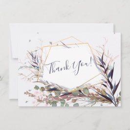 Cartão de Obrigado com Flores Silvestres Burgundy 