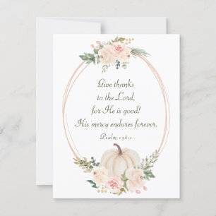 Cartão Dê Obrigados ao Senhor Bíblia Ação de Graças