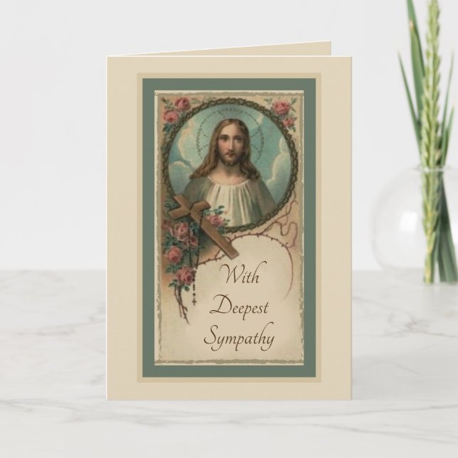 Cartão de Oferta de Missa Católica de Condolências (Frente)