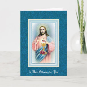Cartão de Oferta de Missa Católica do Sagrado Cora