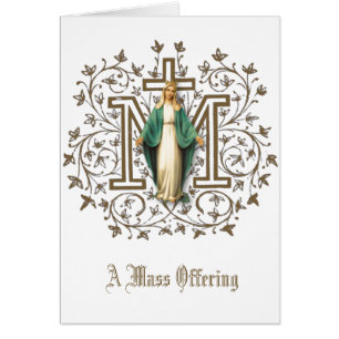 Cartão de Oferta de Missa Católica Religiosa Virge