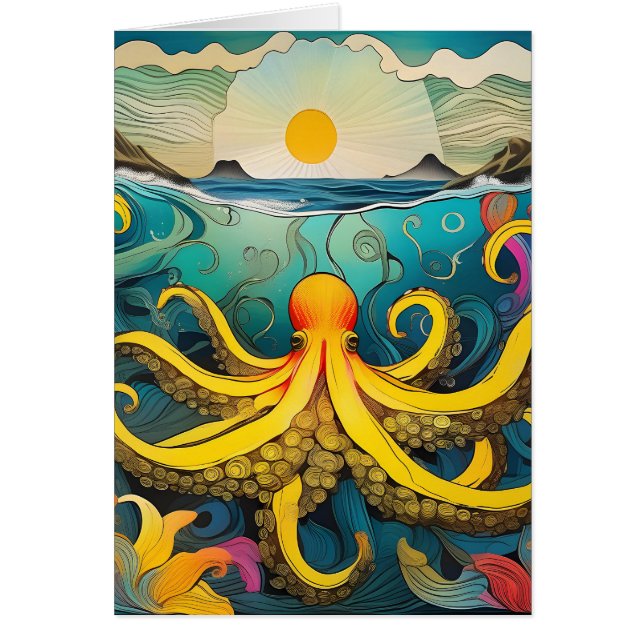 Cartão de Oferta de Oitava Amarela em Branco para  (Frente)