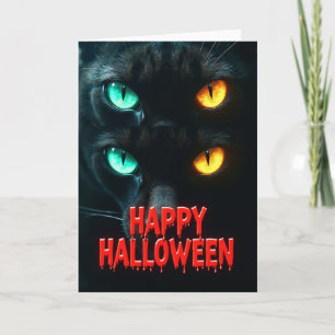 Cartão de Olhos Brilhantes de Halloween