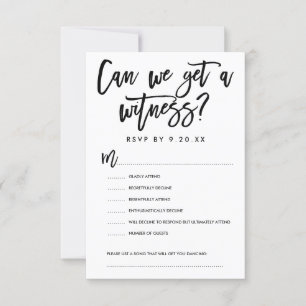 Cartão de Opções de RSVP de Casamento com Letra à 