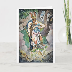 Cartão de ópera Viking de aquarela computadorizada