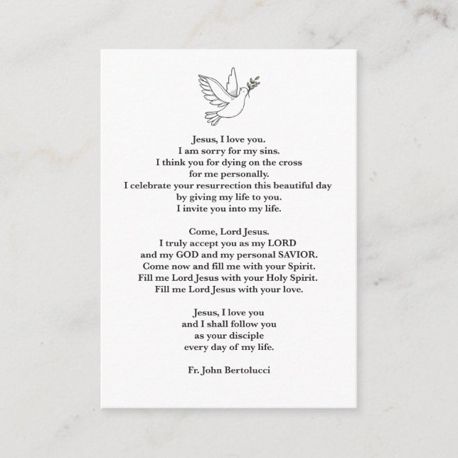 Cartão de Oração (Frente)