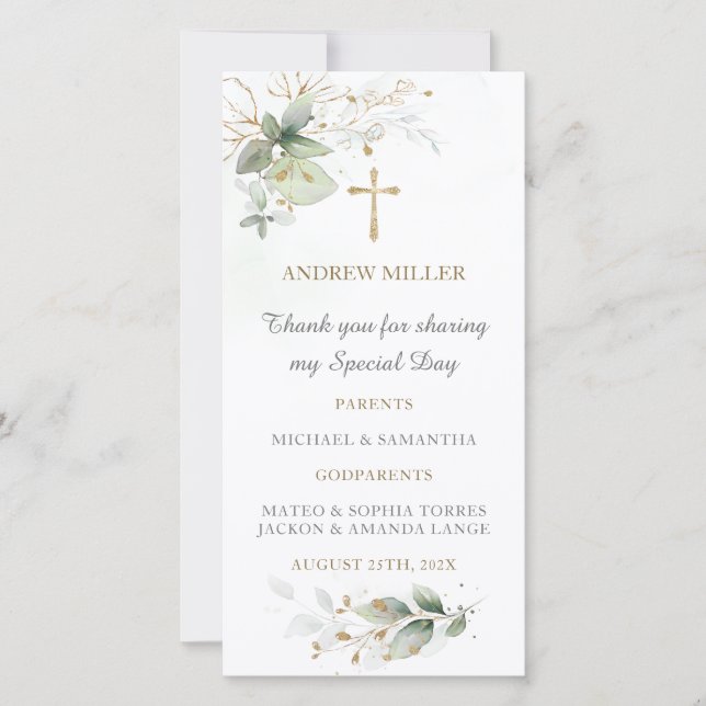 Cartão de Oração Baptism para Marcadores (Frente)