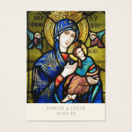 Cartão de Oração Católico de Casamento de Vidro Ap