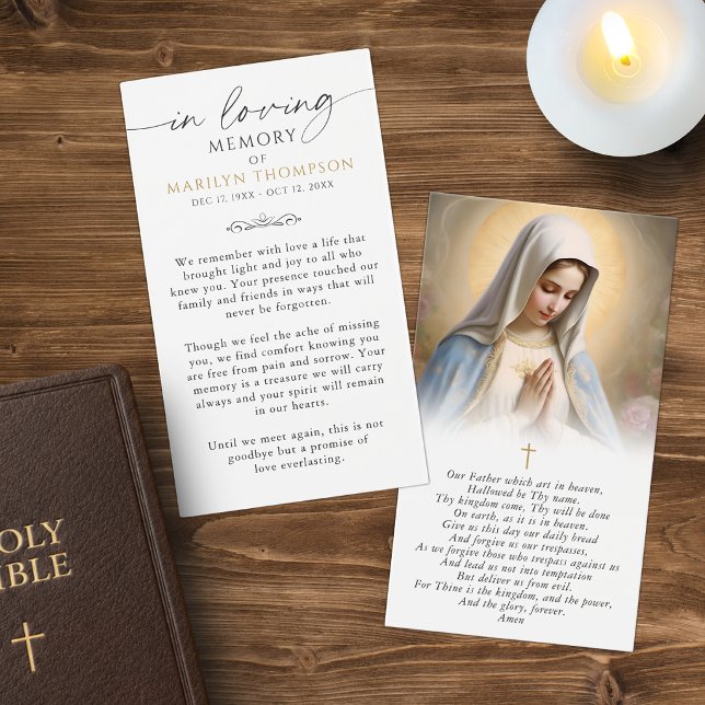 Cartão de Oração com Foto da Virgem Maria Religios (Criador carregado)