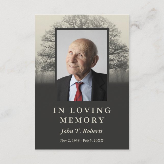 Cartão de Oração com Silhueta de Árvore (Frente)