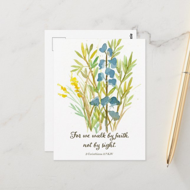 Cartão de Oração da Escritura da Caminhada pela Fé (Frente/Verso In Situ)