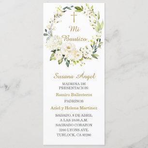 Cartão de Oração de Batismo Personalizado em Espan