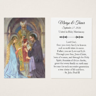 Cartão de Oração de Casamento Católico