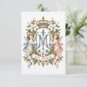 Cartão de Oração de Casamento Católico Ave Maria V