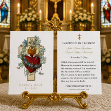 Cartão de Oração de Casamento Católico Cruz Elegan