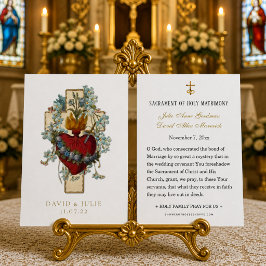 Cartão de Oração de Casamento Católico Cruz Elegan