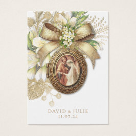 Cartão de Oração de Casamento Floral Católico