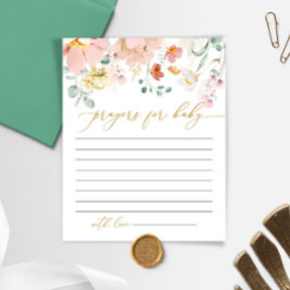 Cartão de Oração de Chá de fraldas Rosa e Vermelho