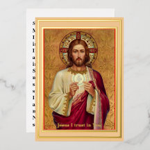 Cartão de Oração de Comunhão Espiritual em LETRA G
