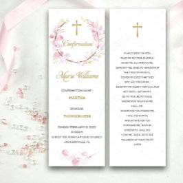 Cartão de oração de confirmação rosa personalizado