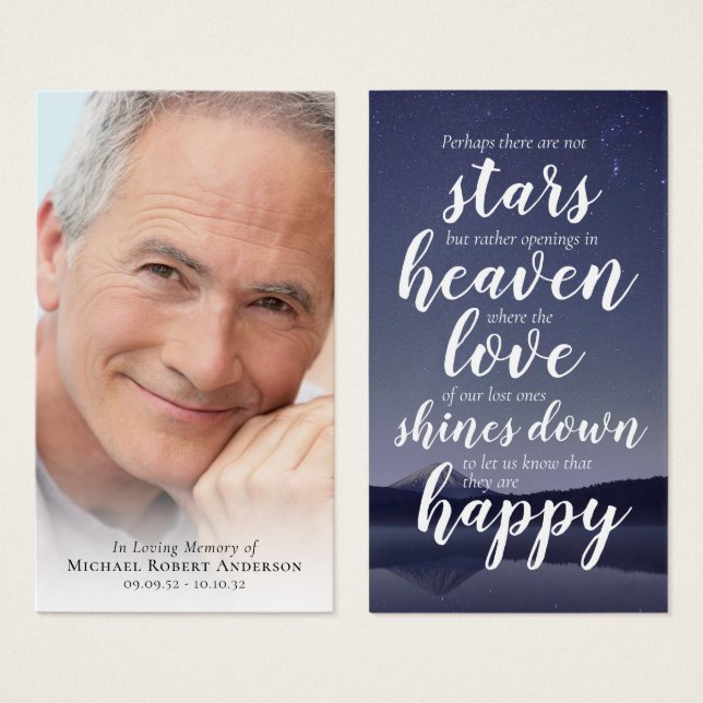 Cartão de Oração de Cotação Memorial (Frente & Verso)