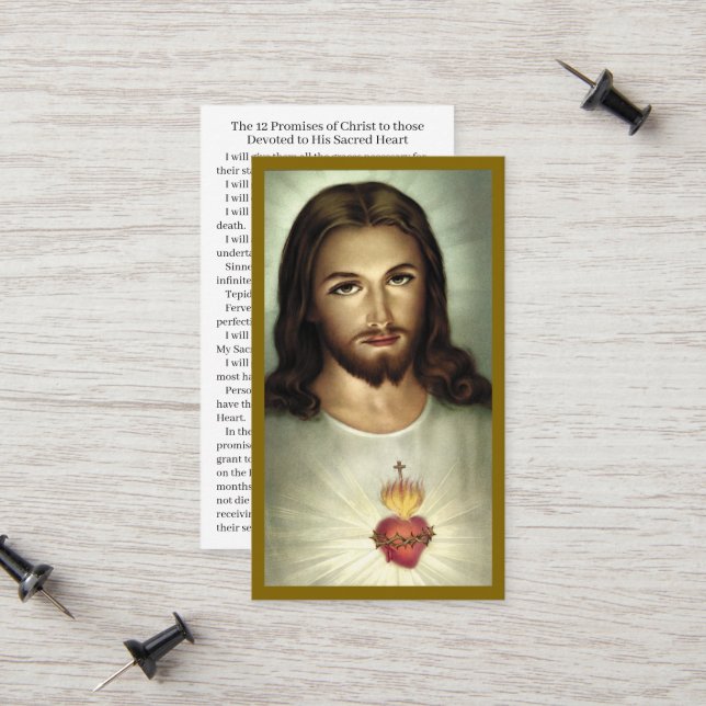 Cartão de Oração de Devoção Cardíaca Sagrado (Frente/Verso In Situ)
