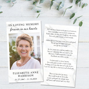 Cartão de Oração de Foto Funeral Memorial de Mármo