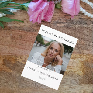 Cartão de Oração de Foto Memorial do Funeral Elega
