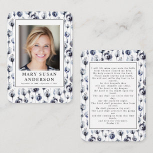 Cartão de Oração de Foto Memorial do Funeral Flora