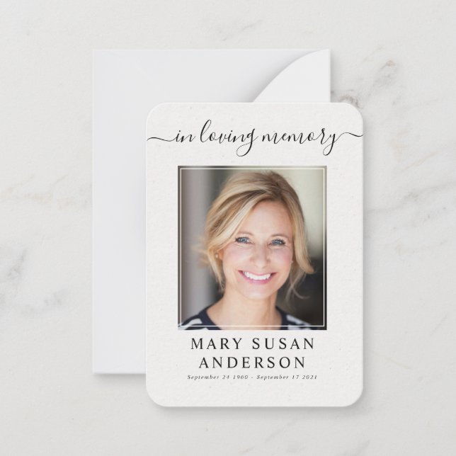 Cartão de Oração de Foto Memorial Funeral Cardeal (Frente)