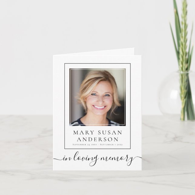 Cartão de Oração de Foto Memorial Funeral Cardeal (Frente)